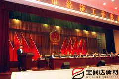 寶潤達董事長黃強代表市重點企業(yè)在經濟表彰會上發(fā)言